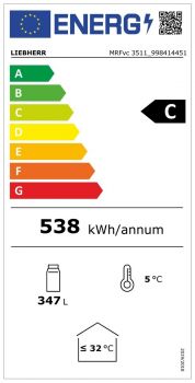 energieeffizienzlabel liebherr mrfvc 3511 getraenkekuehlschrank glastuer